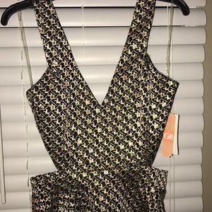 Bnwt fantastic black and gold cutout dress